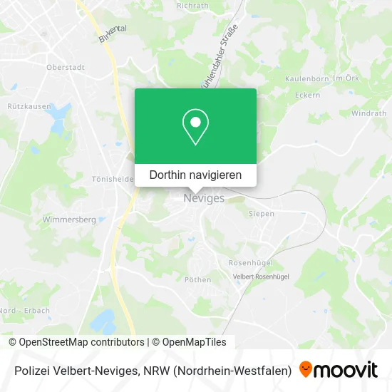 Polizei Velbert-Neviges Karte
