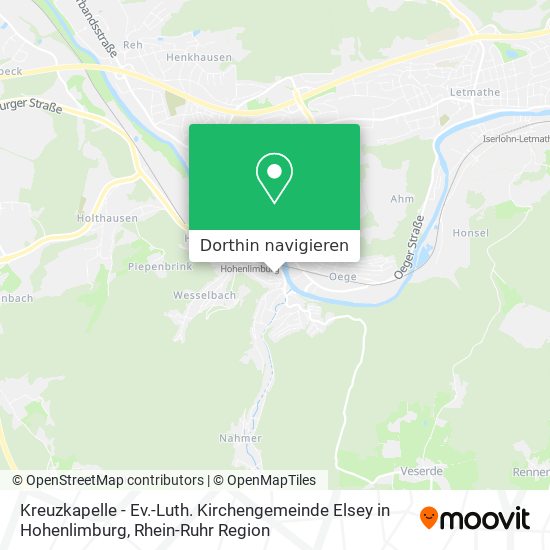 Kreuzkapelle - Ev.-Luth. Kirchengemeinde Elsey in Hohenlimburg Karte