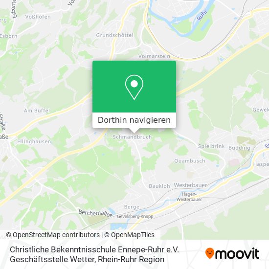 Christliche Bekenntnisschule Ennepe-Ruhr e.V. Geschäftsstelle Wetter Karte