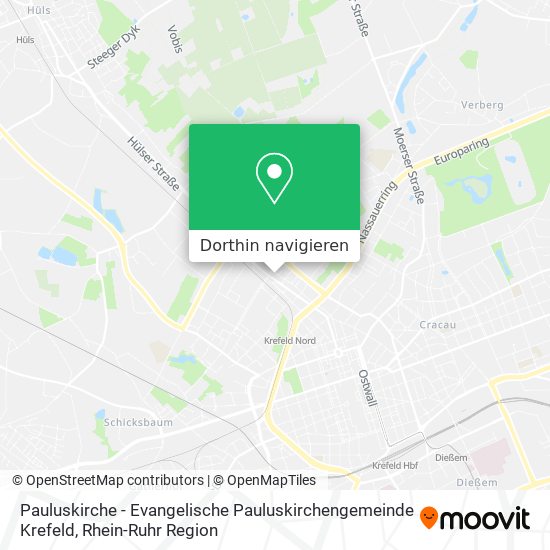 Pauluskirche - Evangelische Pauluskirchengemeinde Krefeld Karte