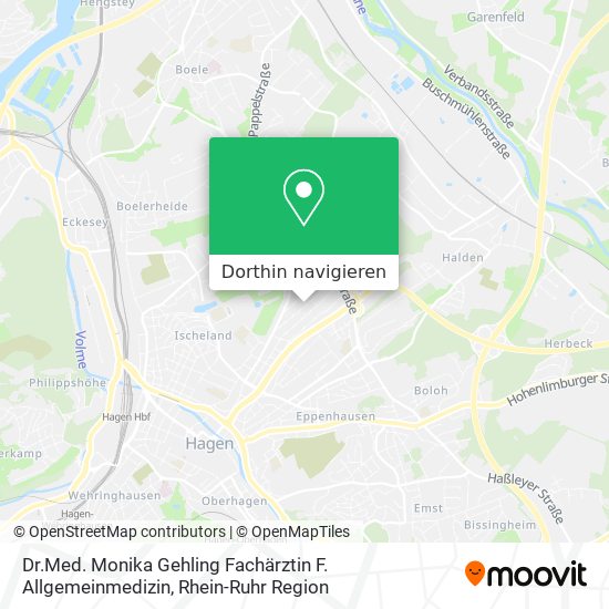 Dr.Med. Monika Gehling Fachärztin F. Allgemeinmedizin Karte