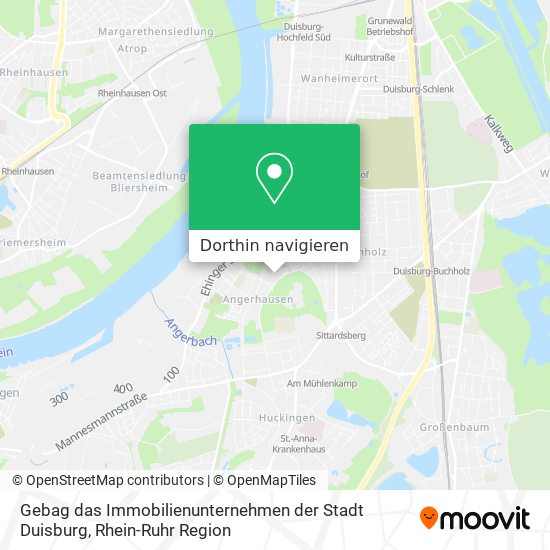 Gebag das Immobilienunternehmen der Stadt Duisburg Karte