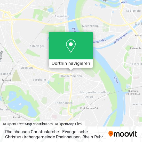 Rheinhausen Christuskirche - Evangelische Christuskirchengemeinde Rheinhausen Karte