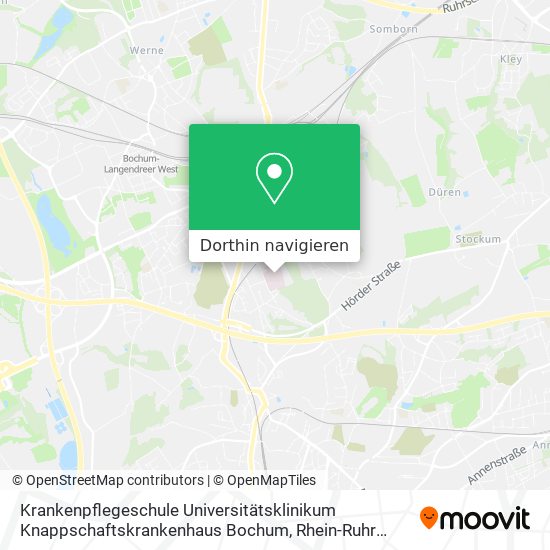 Krankenpflegeschule Universitätsklinikum Knappschaftskrankenhaus Bochum Karte