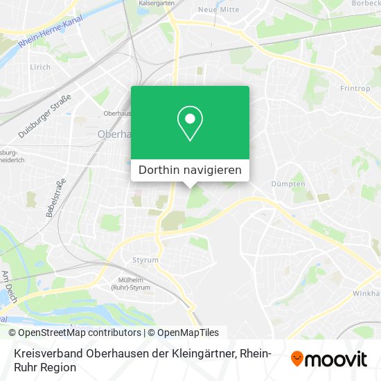 Kreisverband Oberhausen der Kleingärtner Karte