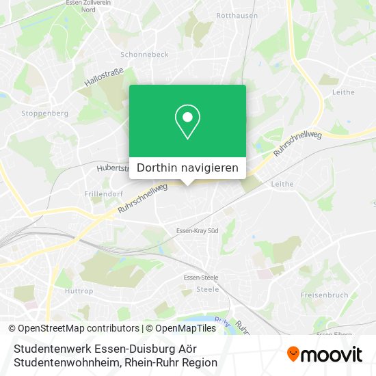 Studentenwerk Essen-Duisburg Aör Studentenwohnheim Karte
