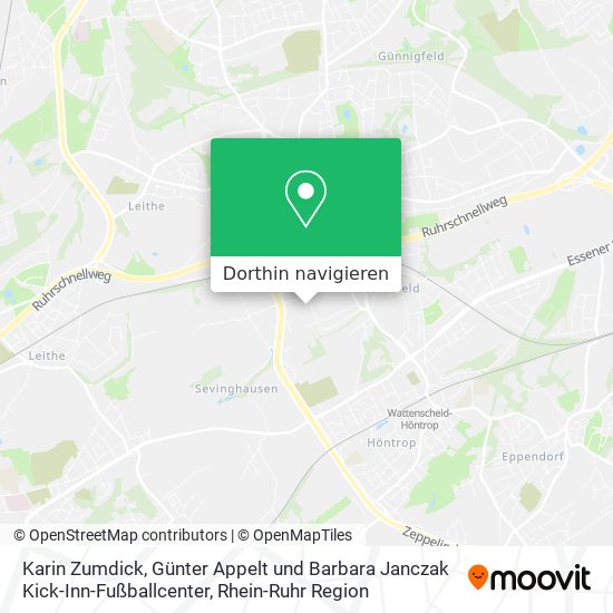 Karin Zumdick, Günter Appelt und Barbara Janczak Kick-Inn-Fußballcenter Karte