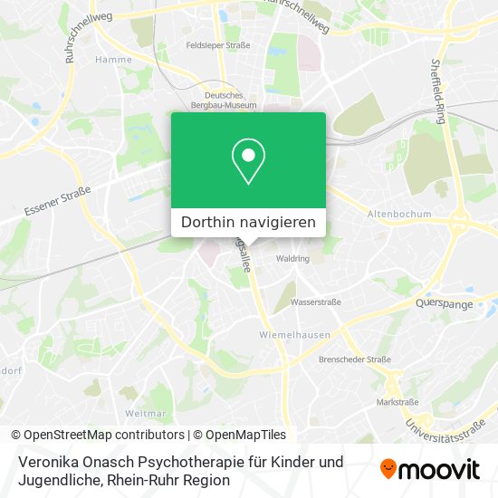 Veronika Onasch Psychotherapie für Kinder und Jugendliche Karte