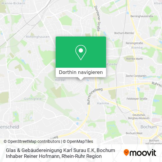 Glas & Gebäudereinigung Karl Surau E.K, Bochum Inhaber Reiner Hofmann Karte