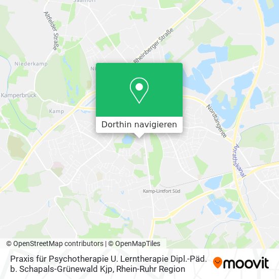 Praxis für Psychotherapie U. Lerntherapie Dipl.-Päd. b. Schapals-Grünewald Kjp Karte