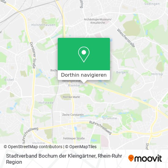 Stadtverband Bochum der Kleingärtner Karte