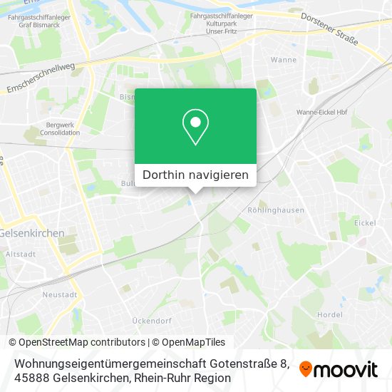 Wohnungseigentümergemeinschaft Gotenstraße 8, 45888 Gelsenkirchen Karte