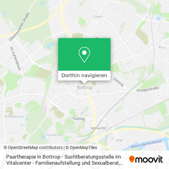 Paartherapie in Bottrop - Suchtberatungsstelle im Vitalcenter - Familienaufstellung und Sexualberat Karte