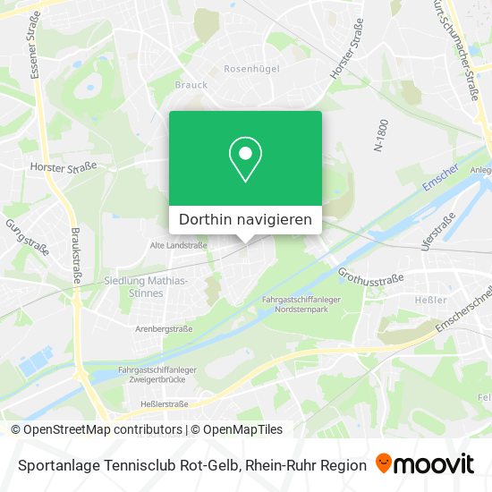 Sportanlage Tennisclub Rot-Gelb Karte