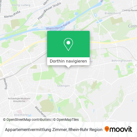 Appartementvermittlung Zimmer Karte