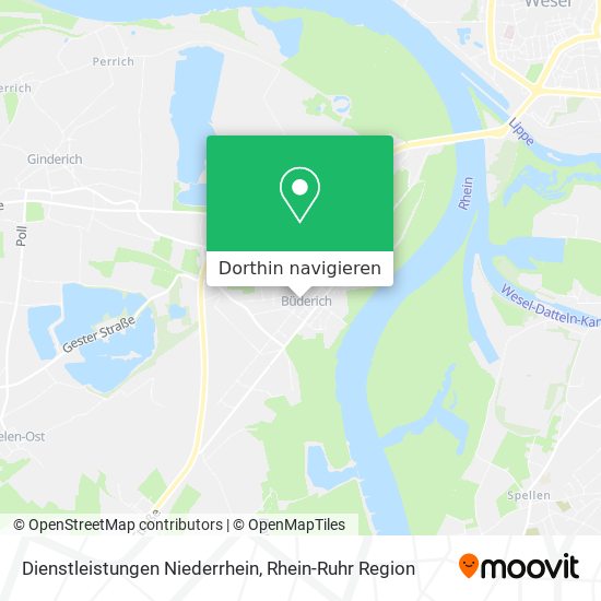 Dienstleistungen Niederrhein Karte