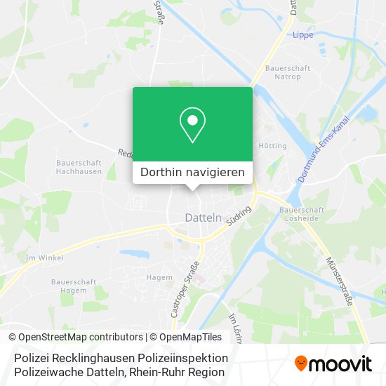 Polizei Recklinghausen Polizeiinspektion Polizeiwache Datteln Karte
