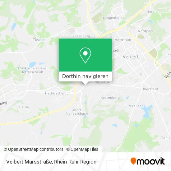Velbert Marsstraße Karte