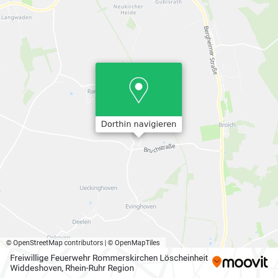 Freiwillige Feuerwehr Rommerskirchen Löscheinheit Widdeshoven Karte