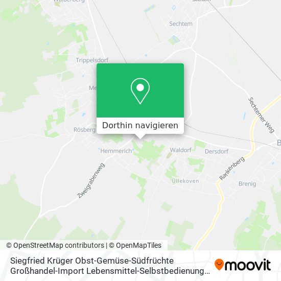 Siegfried Krüger Obst-Gemüse-Südfrüchte Großhandel-Import Lebensmittel-Selbstbedienung Spedition Karte