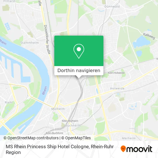 MS Rhein Princess Ship Hotel Cologne Karte