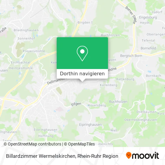 Billardzimmer Wermelskirchen Karte