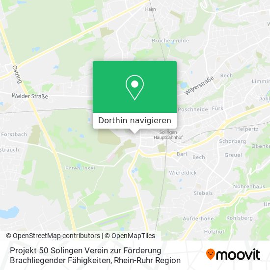 Projekt 50 Solingen Verein zur Förderung Brachliegender Fähigkeiten Karte
