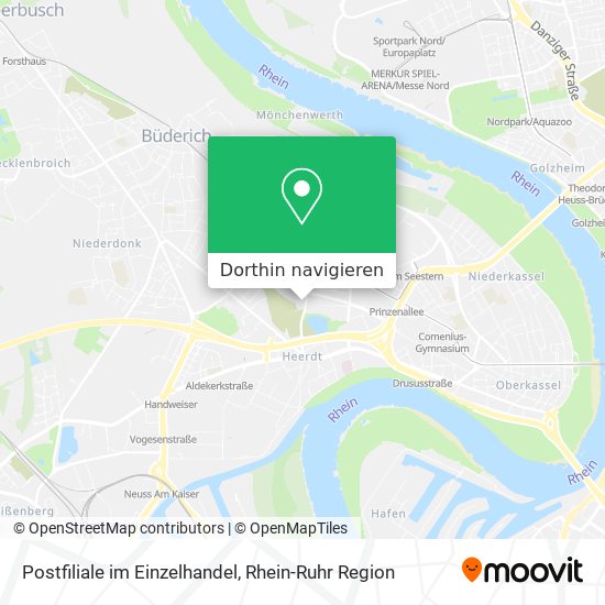 Postfiliale im Einzelhandel Karte