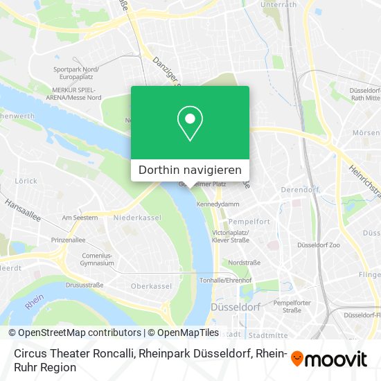 Circus Theater Roncalli, Rheinpark Düsseldorf Karte