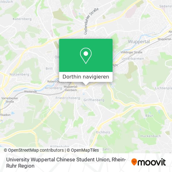 University Wuppertal Chinese Student Union Karte