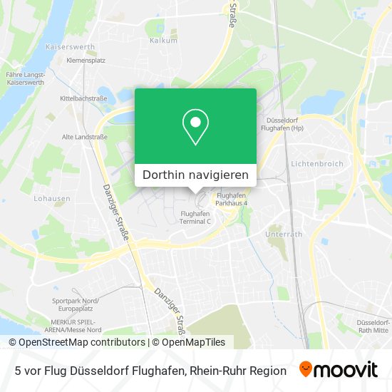5 vor Flug Düsseldorf Flughafen Karte
