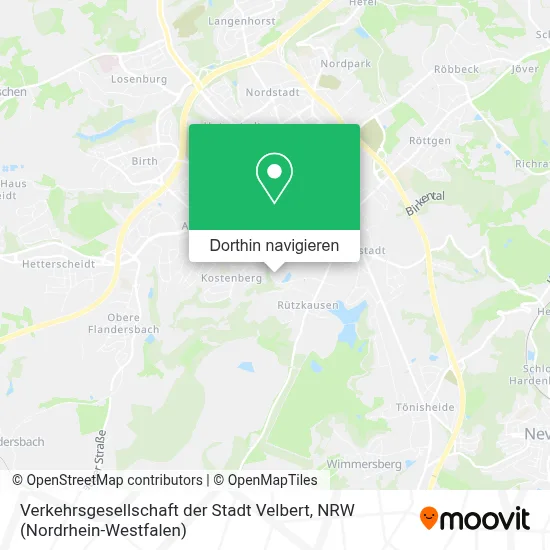 Verkehrsgesellschaft der Stadt Velbert Karte