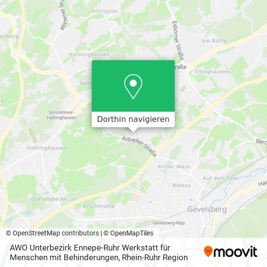 AWO Unterbezirk Ennepe-Ruhr Werkstatt für Menschen mit Behinderungen Karte