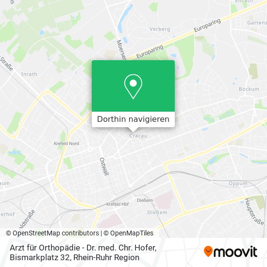 Arzt für Orthopädie - Dr. med. Chr. Hofer, Bismarkplatz 32 Karte