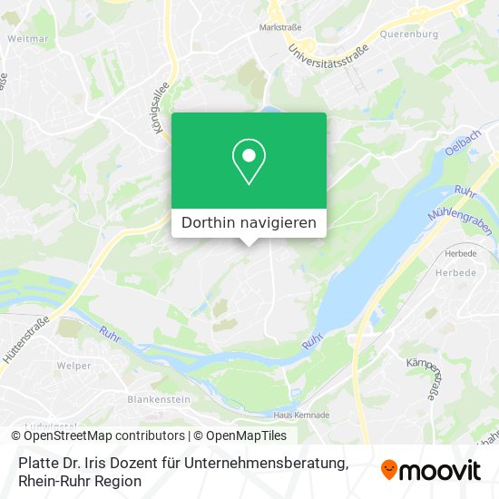 Platte Dr. Iris Dozent für Unternehmensberatung Karte