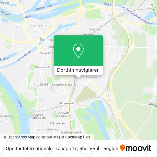 Opsitar Internationale Transporte Karte