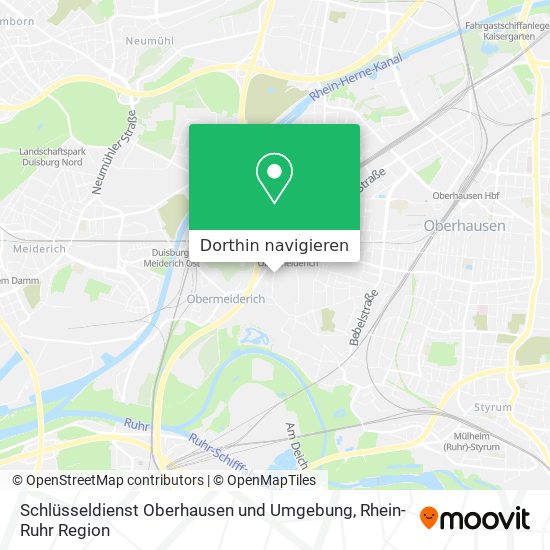 Schlüsseldienst Oberhausen und Umgebung Karte