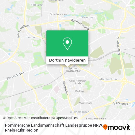 Pommersche Landsmannschaft Landesgruppe NRW Karte