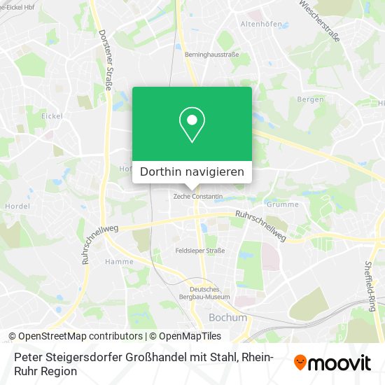 Peter Steigersdorfer Großhandel mit Stahl Karte