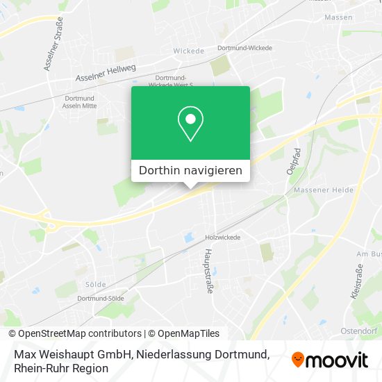 Max Weishaupt GmbH, Niederlassung Dortmund Karte