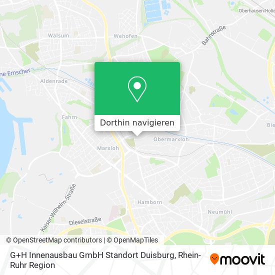 G+H Innenausbau GmbH Standort Duisburg Karte