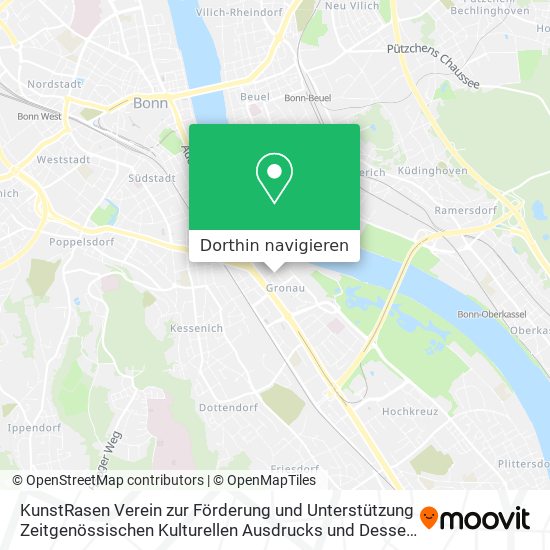 KunstRasen Verein zur Förderung und Unterstützung Zeitgenössischen Kulturellen Ausdrucks und Dessen Karte