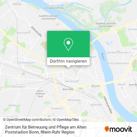 Zentrum für Betreuung und Pflege am Alten Poststadion Bonn Karte