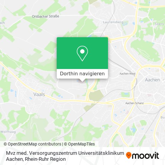 Mvz med. Versorgungszentrum Universitätsklinikum Aachen Karte
