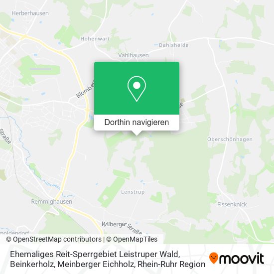 Ehemaliges Reit-Sperrgebiet Leistruper Wald, Beinkerholz, Meinberger Eichholz Karte