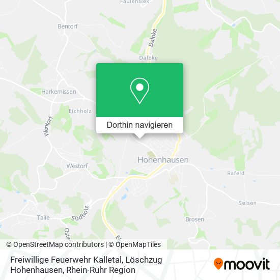 Freiwillige Feuerwehr Kalletal, Löschzug Hohenhausen Karte