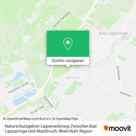 Naturschutzgebiet Lippeniederung Zwischen Bad Lippspringe Und Mastbruch Karte