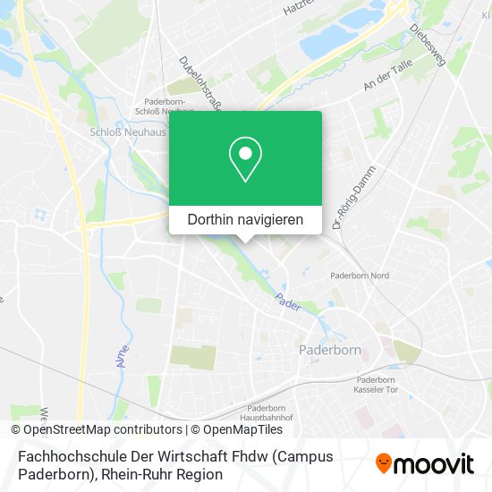 Fachhochschule Der Wirtschaft Fhdw (Campus Paderborn) Karte