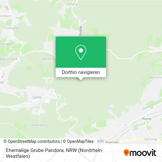 Ehemalige Grube Pandora Karte