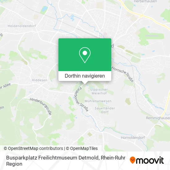 Busparkplatz Freilichtmuseum Detmold Karte